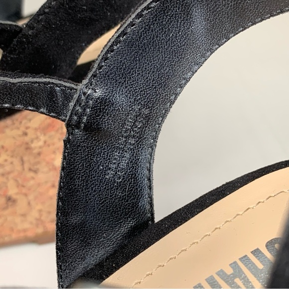 Style CHARLES Black Suede Cork Wedge Sandal Sz 7 - Picture 3 of 12
